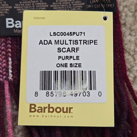 NWT Barbour Lambswool Knit Stripe Pink Purple - Picture 3 of 11
